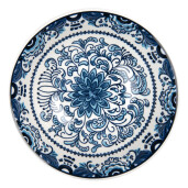 Set 3 boluri ceramica alba albastra 16x5 cm, 350 ml
