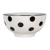 Set 2 boluri ceramica alba neagra 11x6 cm, 125 ml