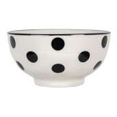 Set 2 boluri ceramica alba neagra 11x6 cm, 125 ml