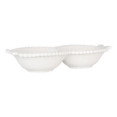 Bol dublu ceramica alba 25x7x3 cm, 100 ml