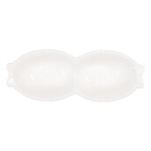 Bol dublu ceramica alba 18x7x3 cm, 75 ml