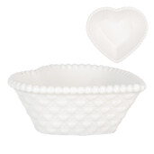 Set 2 boluri ceramica alba 8x8x3 cm, 25 ml