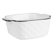 Bol ceramica alba neagra 15x12x5 cm, 400 ml