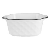 Bol ceramica alba neagra 15x12x5 cm, 400 ml