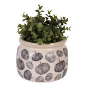 Ghiveci flori ceramica gri bej Dovleac 20x15 cm