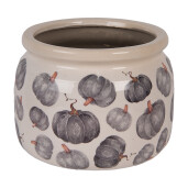 Ghiveci flori ceramica gri bej Dovleac 20x15 cm