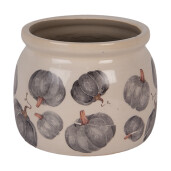 Ghiveci flori ceramica gri bej Dovleac 12x10 cm