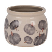 Ghiveci flori ceramica gri bej Dovleac 12x10 cm