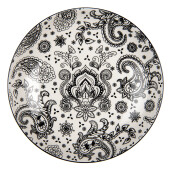 Set 2 farfurii ceramica alba neagra 21x3 cm