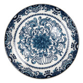 Set 6 farfurii ceramica alba albastra 21x3 cm