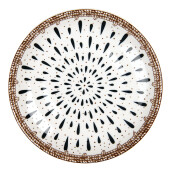 Set 6 farfurii ceramica alba maro neagra 21x3 cm