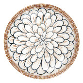 Set 6 farfurii ceramica maro neagra alba 21x3 cm