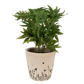 Ghiveci flori ceramica bej neagra 15x14 cm