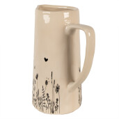 Carafa decorativa ceramica bej neagra 21x14x26 cm