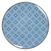 Set 8 farfurii ceramica alba albastra  26 cm