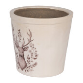 Ghiveci flori ceramica bej maro Ren 17x16 cm
