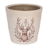 Ghiveci flori ceramica bej maro Ren 15x14 cm