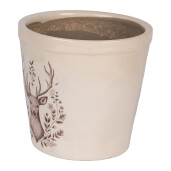 Ghiveci flori ceramica bej maro Ren 15x14 cm