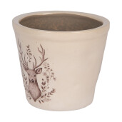 Ghiveci flori ceramica bej maro Ren 12x11 cm