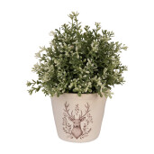 Ghiveci flori ceramica bej maro Ren 12x11 cm