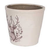 Ghiveci flori ceramica bej maro Ren 21x20 cm