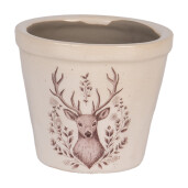 Ghiveci flori ceramica bej maro Ren 8x7 cm