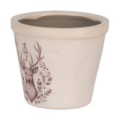 Ghiveci flori ceramica bej maro Ren 8x7 cm