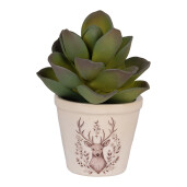 Ghiveci flori ceramica bej maro Ren 8x7 cm