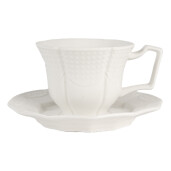 Ceasca ceramica alba 12x9x6 cm, 14x2 cm, 175 ml
