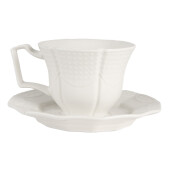 Ceasca ceramica alba 12x9x6 cm, 14x2 cm, 175 ml