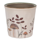 Ghiveci flori ceramica bej maro Ciupercute 17x16 cm
