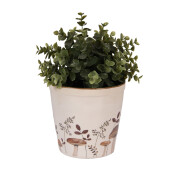 Ghiveci flori ceramica bej maro Ciupercute 15x14 cm