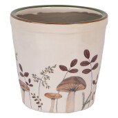Ghiveci flori ceramica bej maro Ciupercute 15x14 cm