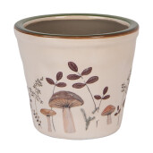 Ghiveci flori ceramica bej maro Ciupercute 12x11 cm