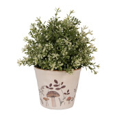 Ghiveci flori ceramica bej maro Ciupercute 12x11 cm