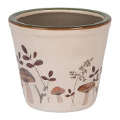 Ghiveci flori ceramica bej maro Ciupercute 12x11 cm