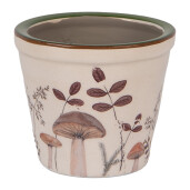 Ghiveci flori ceramica bej maro Ciupercute 8x7 cm