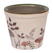 Ghiveci flori ceramica bej maro Ciupercute 8x7 cm