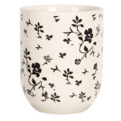 Set 6 cani portelan negru alb 6x8 cm, 100 ml