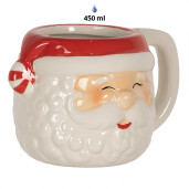 Cana Mos Craciun ceramica multicolora 15x11x9 cm / 450 ml