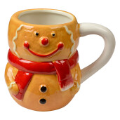 Cana Craciun Turta Dulce ceramica multicolora 14x9x12 cm, 525 ml