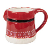 Cana Mos Craciun ceramica multicolora 15x10x19 cm / 450 ml