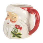Cana Mos Craciun ceramica multicolora 16x12x11 cm / 550 ml