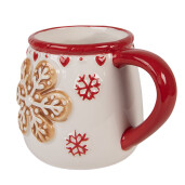 Cana Craciun Fulg de Nea ceramica multicolora 13x10x10 cm / 375 ml