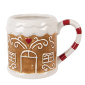 Cana Craciun Casuta Turta Dulce ceramica multicolora 14x10x10 cm / 350 ml