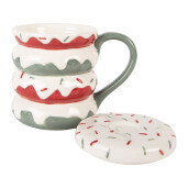 Cana ceramica multicolora 15x10x12 cm / 450 ml