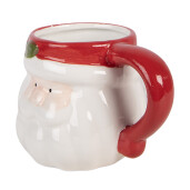 Cana Mos Craciun ceramica multicolora 12x8x8 cm / 300 ml
