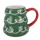 Cana Craciun ceramica multicolora 13x10x8 cm / 300 ml