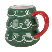 Cana Craciun ceramica multicolora 13x10x8 cm / 300 ml