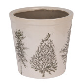 Ghiveci flori ceramica bej verde Braduti 17x16 cm